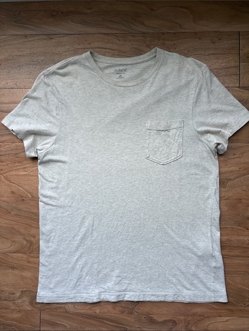 J. Crew Light Heather Gray Short-Sleeve Pocket Tee